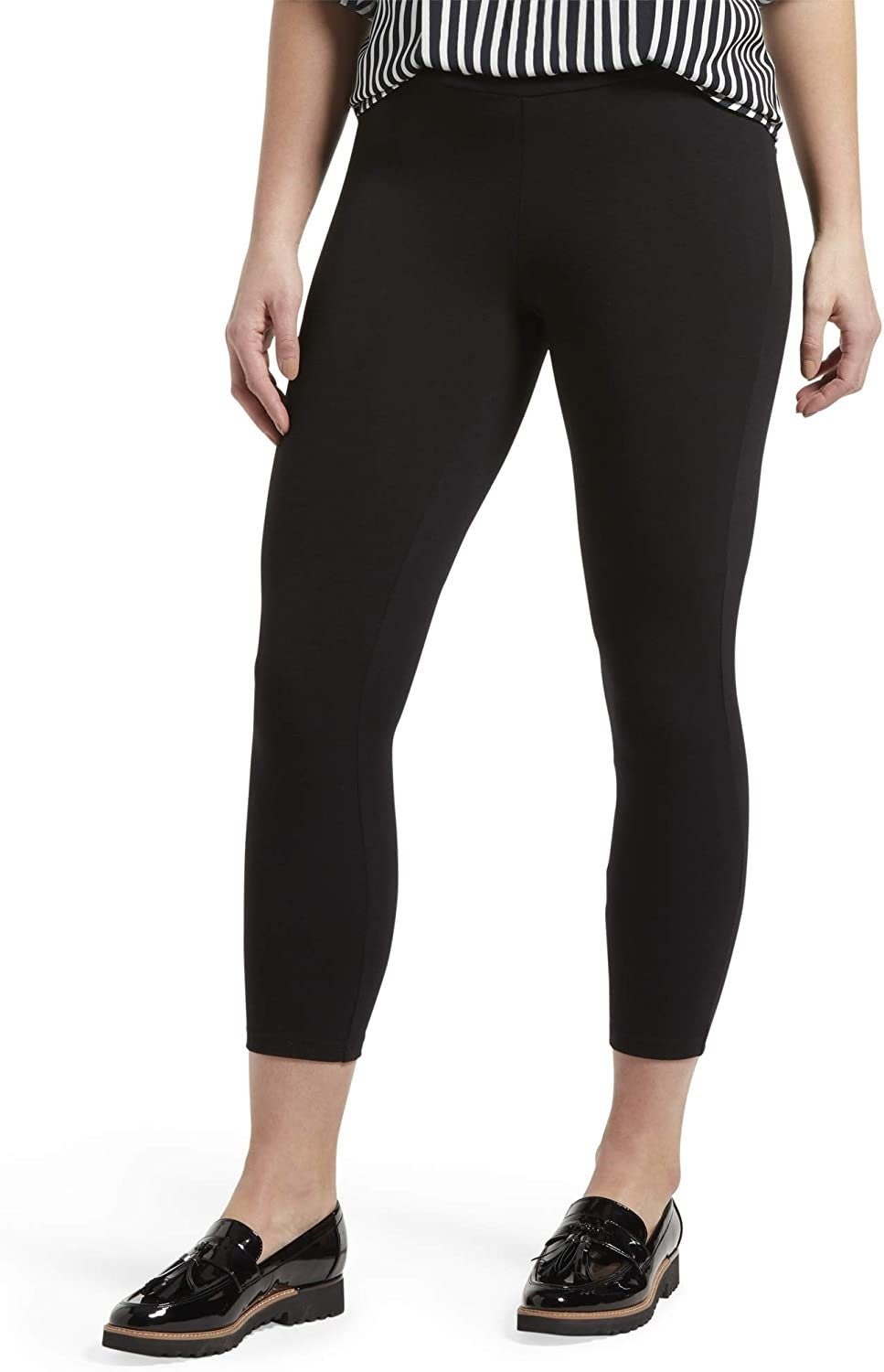 HUE Women's Wide Waistband Blackout Cotton Capri Leggings - Etsy Canada