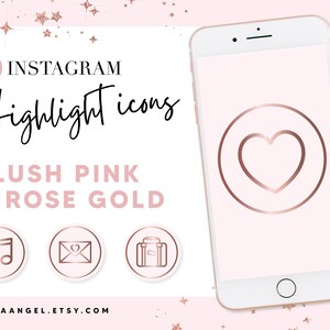 Instagram highlight covers icons - blush pink and rose gold