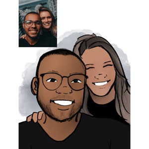 custom portrait, couples portrait, valentines day gift