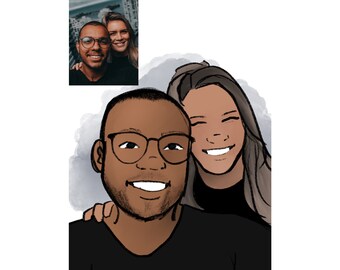 custom portrait, couples portrait, valentines day gift