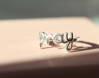 925 Sterling Silber beten Ring christlichen Schmuck Geschenk