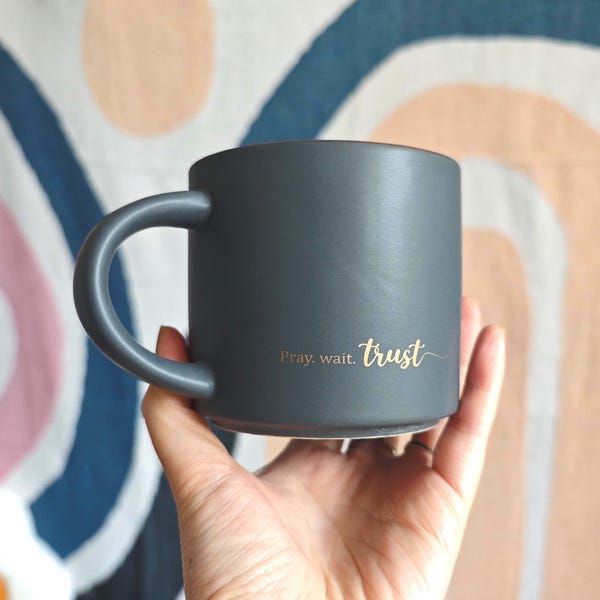 Christian Bible Verse Mug: Gold Lettering, Faith-Inspired Gift