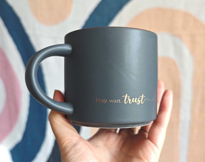 Christian Bible Verse Mug: Gold Lettering, Faith-Inspired Gift