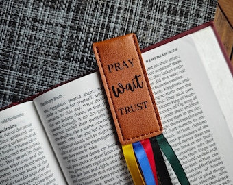 Personalisiertes mehrseitiges PU-Leder Lesezeichen Einzigartiges Bibel-Zitat-Geschenk