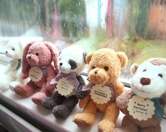 Personalisierter Teddy Neugeborenen Geschenk | Taufgeschenke | Bär Hase Panda Affe