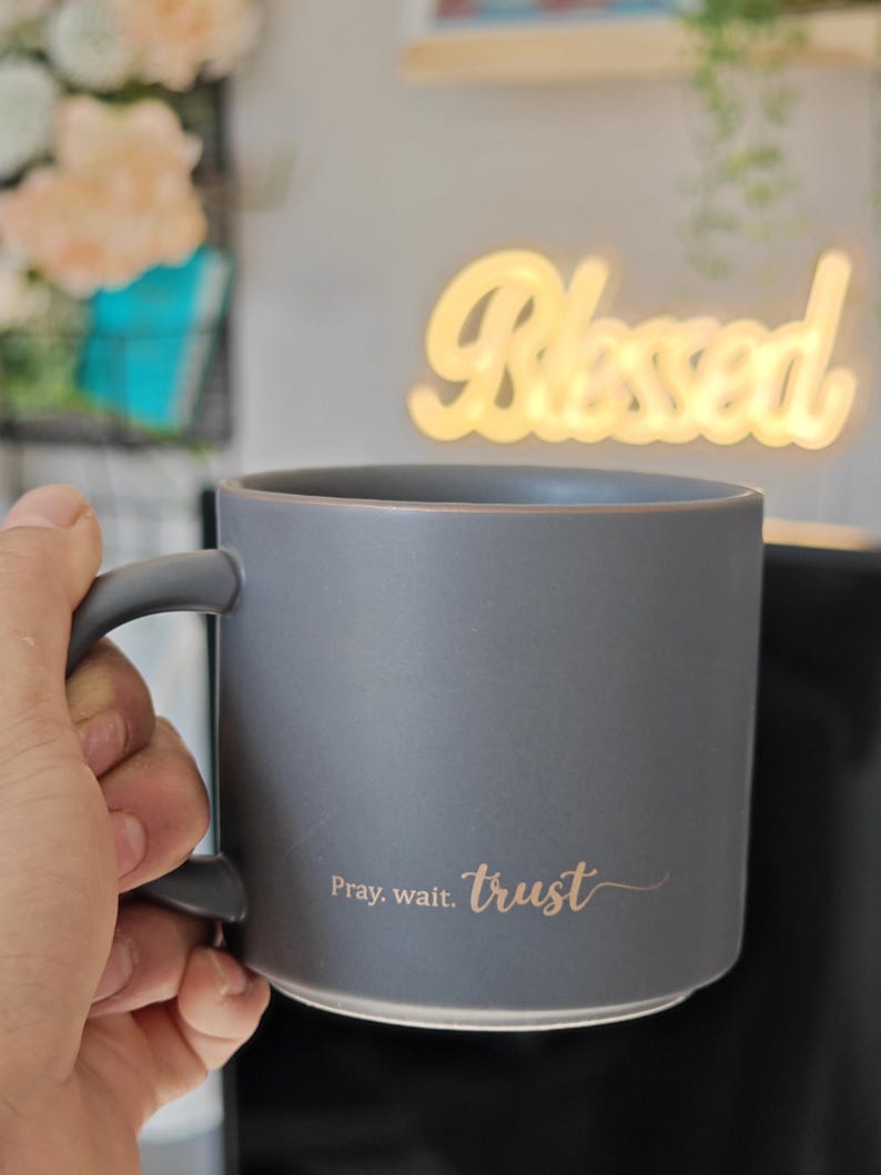 Christian Bible Verse Mug: Gold Lettering, Faith-Inspired Gift image 4
