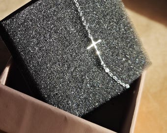 Sterling Silver 925 Cross Bracelet