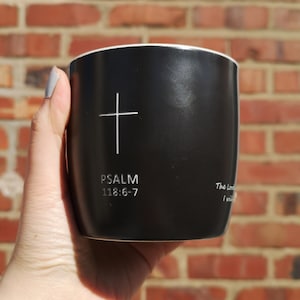 Christian Engraved Simplicity Mug | Psalm 118:6-7