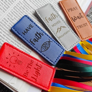 Personalised Multi Page PU Leather Bookmark Unique Bible Quote Gift