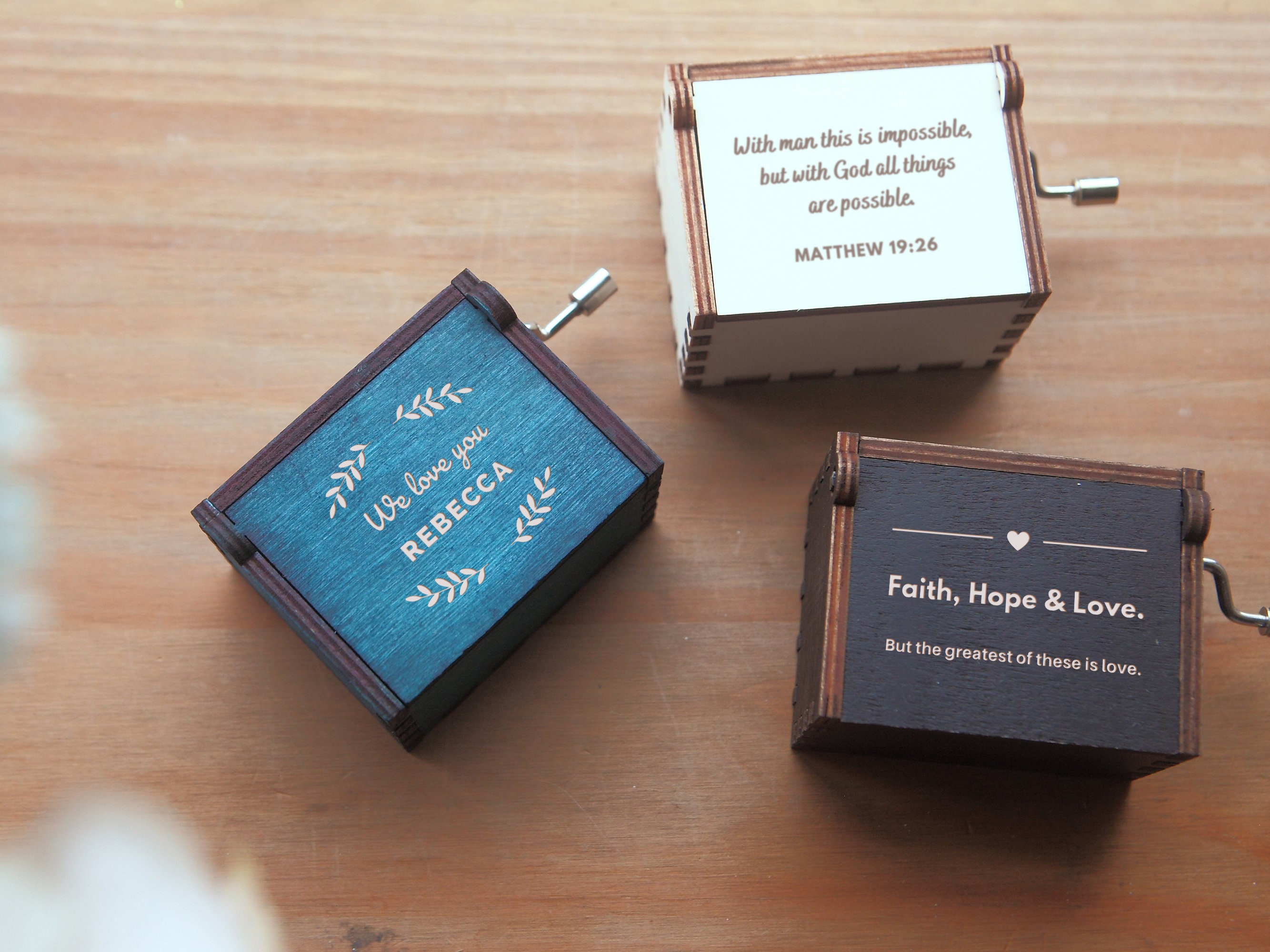 Personalised Gift Wooden Music Box Christian Gift - Etsy UK