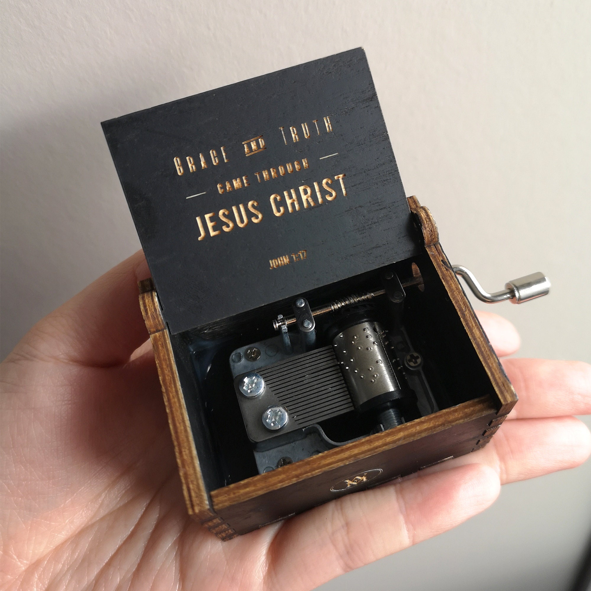 Christian Gift Amazing Grace Wooden Music Box Etsy UK