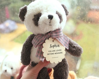 Personalised Teddy Panda | New Born Baby Gift | Christening Gifts | 1st Birthday Gift