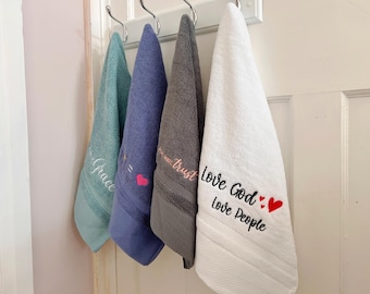 Stickhandtuch Unikat Christliches Geschenk 4 Farben