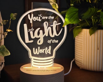 Inspirational LED Night Light Christian Gift | Can Add Personalised Message