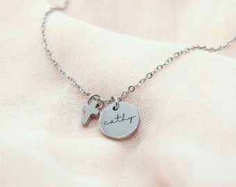 Personalisierte Name Kreuz Halskette Individueller Schmuck
