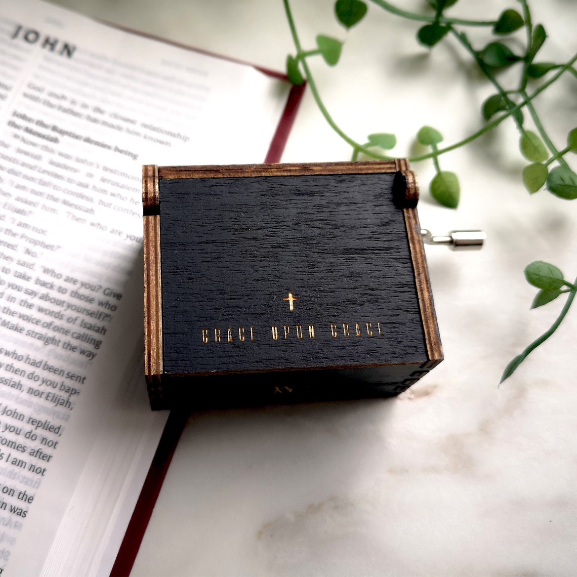 Christian Gift Amazing Grace Wooden Music Box Etsy