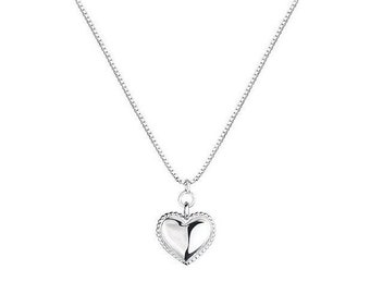 Heart Necklace, Sterling Silver Heart Necklace, Dainty Necklace, Pure Sterling Silver,