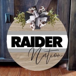 Las Vegas Raiders NFL Wood State Sign