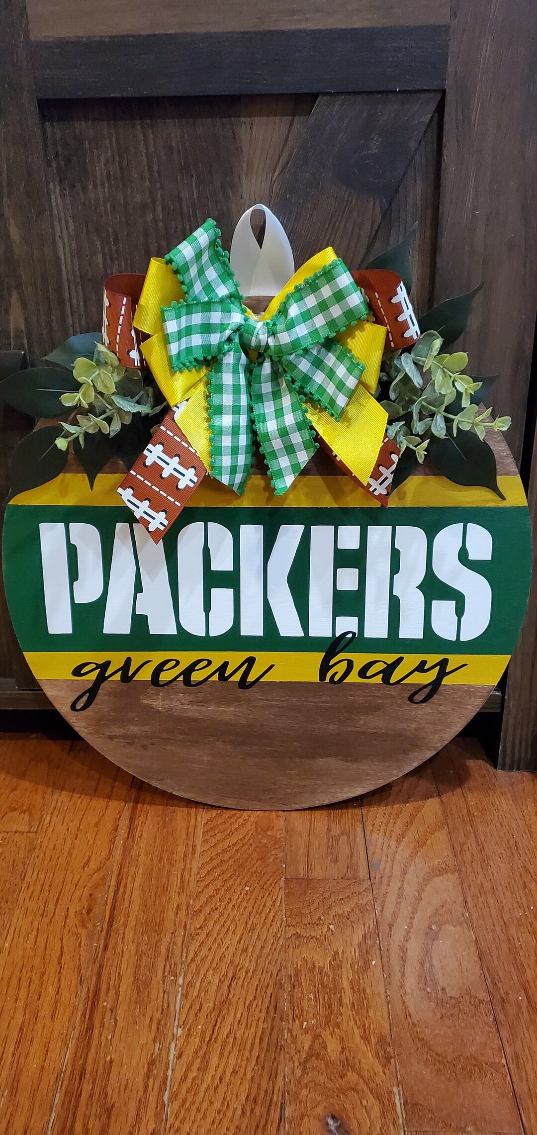 Green Bay Packers Sign Football Sign NFL Football Etsy