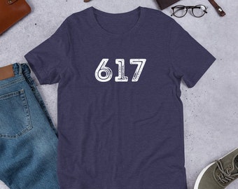 Maglietta unisex con codice area 617, maglietta Boston, magliette Boston, maglietta della città natale, maglietta con codice area, 617,