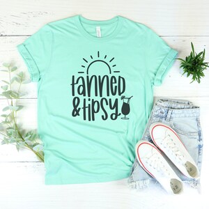 Tanned And Tipsy Unisex T-shirt - Summer Shirt - Summertime Shirt - Beach Shirt - Pool Shirt - Summer Vacation Shirt