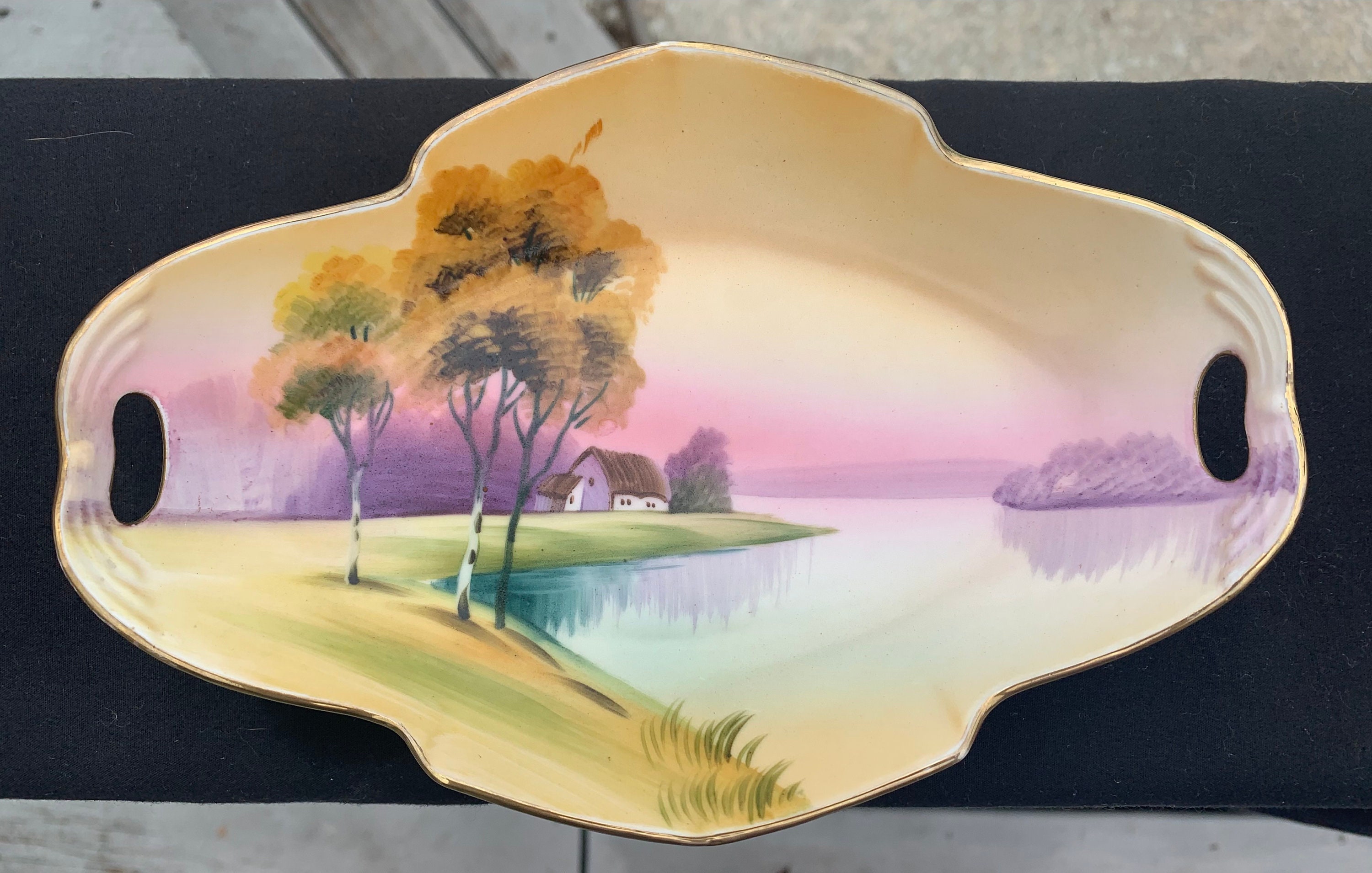 Antique Nippon hand painted plate Etsy