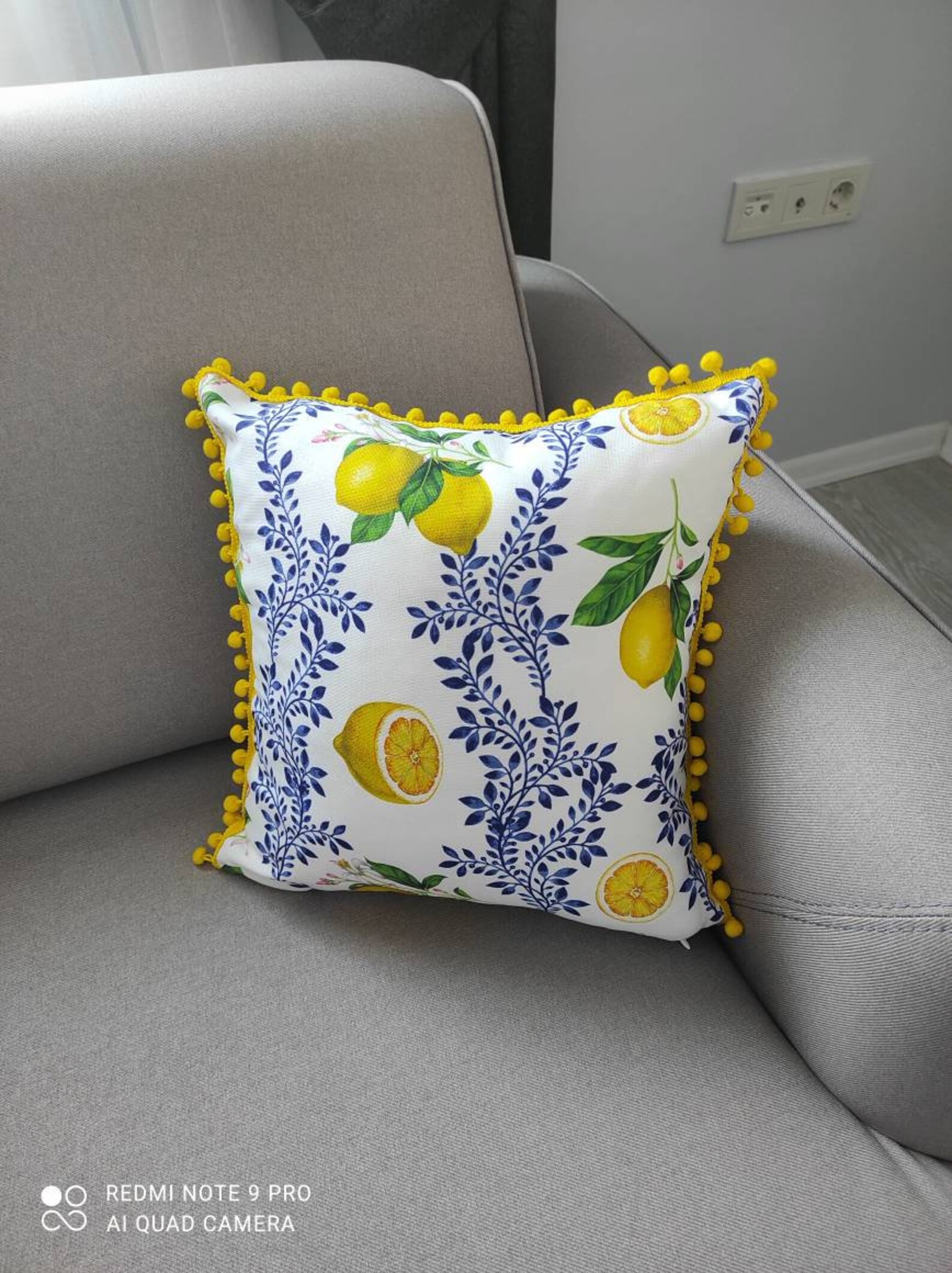 Lemon Outdoor Pillow Cover Lemon Outdoor Cushion Yellow Etsy