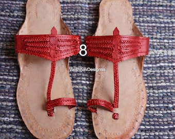 Gold Kolhapuri Chappals: Handmade Leather Boho Sandals