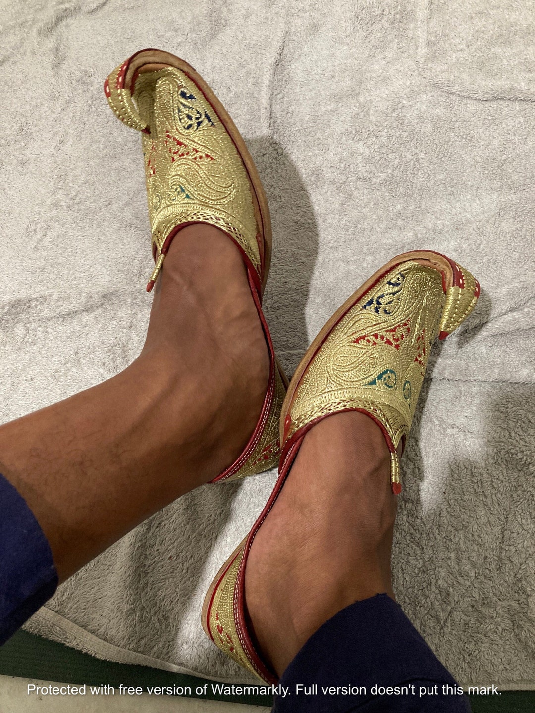 Buy Gold Embroidered Groom Punjabi Jutti Handcrafted Wedding Shoes for  Men Traditional Ethnic Mojari Party Wear Slipon Footwear Gold Jutti