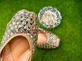 Handmade Gold-Colored Punjabi Jutti: Bridal Mojari Flat Shoes product logo