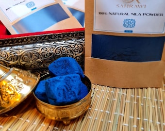 100% natürliches marokkanisches Blue Nila Powder, Sahraouia. Enthüllen Sie die Magie des marokkanischen Nila, für eine hellere, strahlendere Haut!