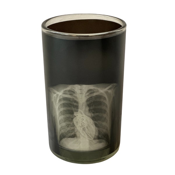 Color Changing Anatomy X Ray Candle, Spooky Ribcage Chest Heart Design, Use for Halloween or Year Round Goth Home Decor