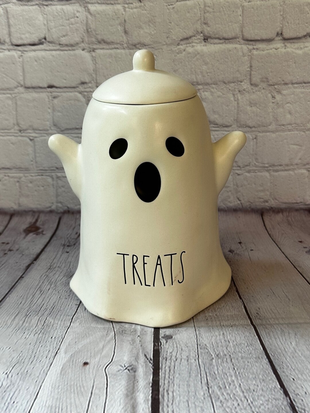 Rae Dunn Halloween 2023 Ghost Canister White With Black Etsy