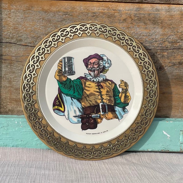 Falstaff Brewing Corporation Plastic Plate. St. Louis, Missouri. Lakeside Industries. Sir John Falstaff. 1980s.