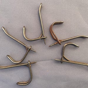 Metal Vintage Wire Hooks. Industrial Style Hooks. Unbranded. Screw In. Used. Victorian. 1920s.