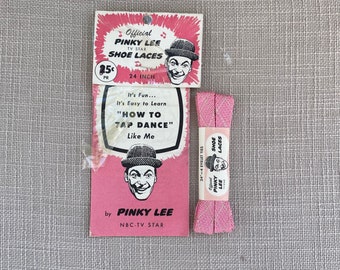 Pinky Lee Shoe Laces. 24”- 4 eyelet ties. Tap Dancing Instructions. The Pinky Lee Show. Vaudeville, Burlesque. 1950s.