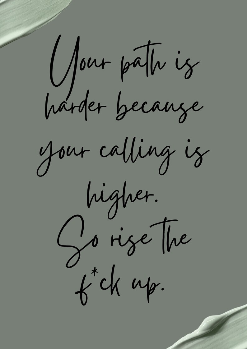 Path Affirmation Your Path is Harder Manifest Poster Printable Wall Art, Aura Poster Set ...