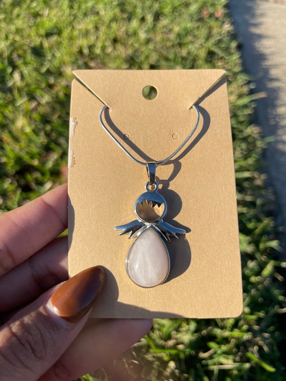Rose Quartz Angel Necklace - Etsy
