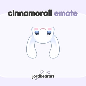 Pastell Emote Plüsch Niedlicher Peek Charakter Zimt Hund Weiß Rosa Kawaii Twitch Emote - Gebrauchsfertig für Twitch / Discord