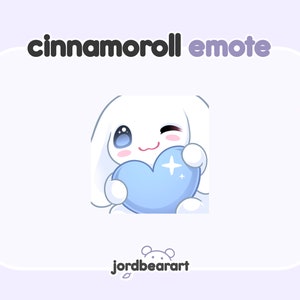 Pastel Emote Plush Cute Love Heart Character Canela Dog Branco Rosa Kawaii Twitch Emote - Pronto para usar para Twitch / Discord