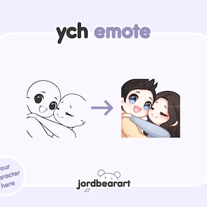Custom Hug Cuddle Valentines Day Colour YCH Emote - For Twitch / Discord