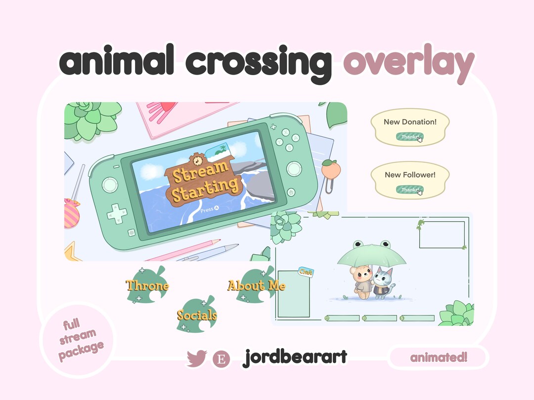 Animal Crossing Themed Animated Full Overlay for Twitch Streamers Ready to Use for OBS Etsy