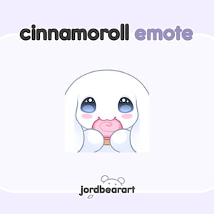 Pastel Emote Pelúcia Personagem Fofo Coma Munch Nom Canela Cachorro Branco Rosa Kawaii Twitch Emote - Pronto para usar para Twitch / Discord