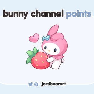 Melody Strawberry Pink Heart White Sparkly Kawaii Cute Channel Points Icon - Ready To Use for Twitch / Discord - Sub & Bit Badges