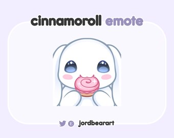 White and Blue Plush Cute Munch Snack Character Cinnamon Dog White Pink Kawaii Custom Twitch Emote - Ready To Use for Twitch / Discord