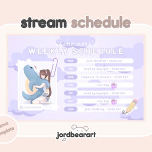 Purple Sky Starry Aesthetic Egirl Themed Stream Schedule for Twitch Discord Youtube Streamers Social Media Kit