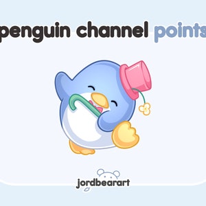 Blue and White Tuxedo Top Hat Penguin Sam Yellow Kawaii Cute Channel Points Icon - Ready To Use for Twitch / Discord - Sub & Bit Badges
