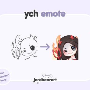 Custom Halloween Spooky Cheeky Devil YCH Emote - For Twitch / Discord