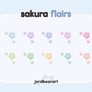 Pastel Cherry Blossom Sakura Flairs - Ready To Use for Twitch / Discord - Sub & Bit Badges