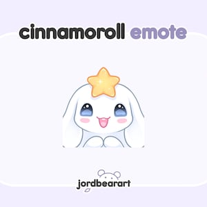 Pastell Emote Plüsch Niedlicher Wow Stern Lets Go Zimt Hund Weiß Rosa Kawaii Twitch Emote - Gebrauchsfertig für Twitch / Discord